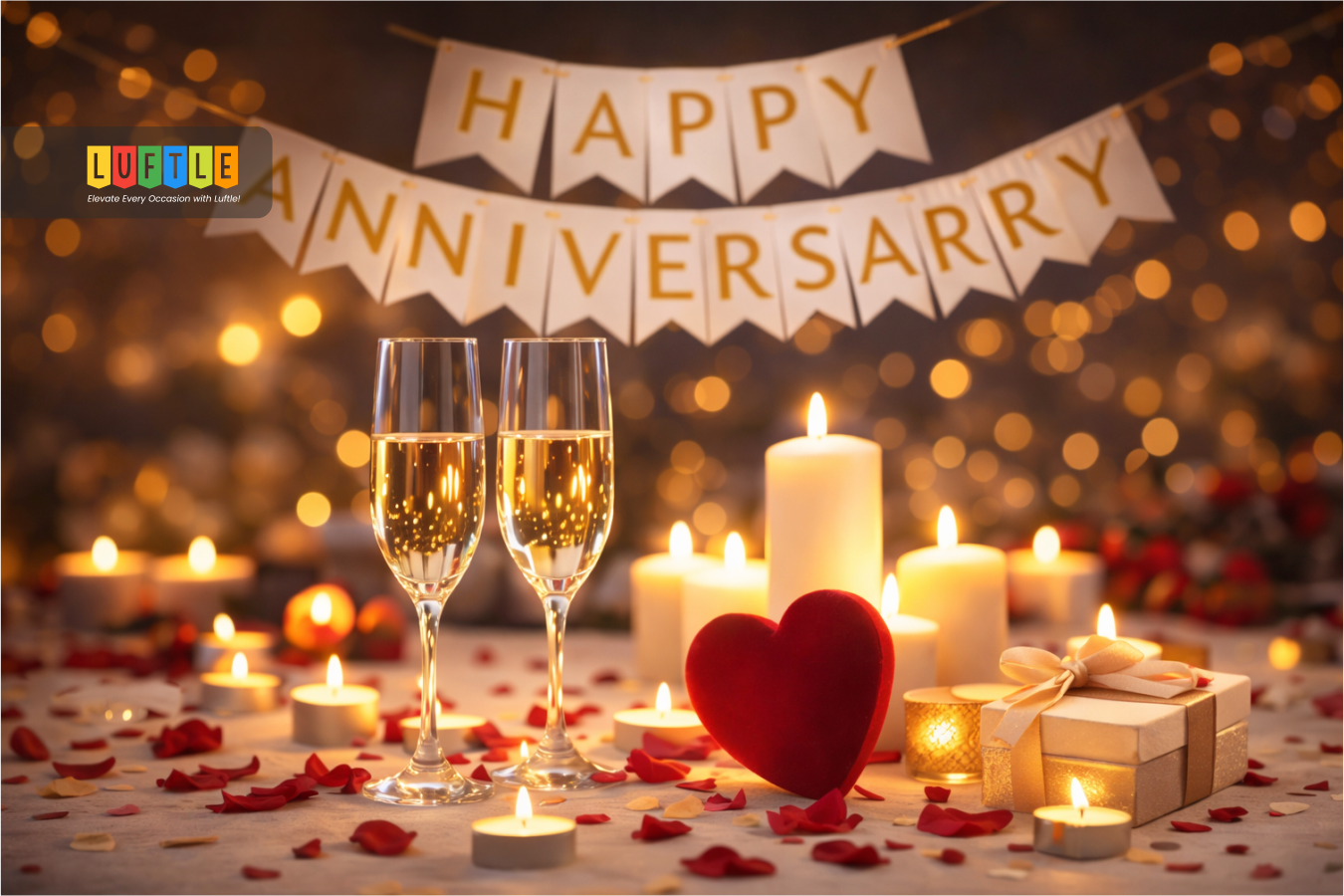 Romantic Anniversary Decoration in Paschim Vihar with balloons and flowers